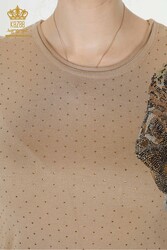 14GG المنتجة من الفيسكوز بدلة رياضية تريكو مضاءة بنمط النمر مصنع ملابس نسائية - 16525 | نسيج حقيقي - Thumbnail