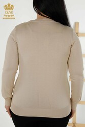 14GG المنتجة للملابس النسائية ذات الأكمام الطويلة من الفيسكوز راقى - 30213 | نسيج حقيقي - Thumbnail