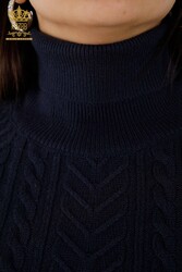 14GG Corespun Produced Knitwear Sweater Turtleneck Women's Clothing Manufacturer - 30242 | Real Textile - Thumbnail