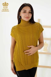 14GG Corespun Produced Knitwear Sweater Turtleneck Women's Clothing Manufacturer - 30242 | Textiles reales - Thumbnail