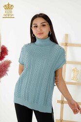 14GG Corespun Produced Knitwear Pull à col roulé Fabricant de vêtements pour femmes - 30242 | Vrai textile - Thumbnail