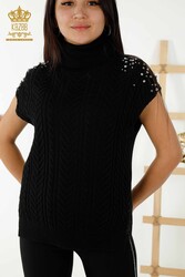 14GG Corespun Produced Knitwear Pull à col roulé Fabricant de vêtements pour femmes - 30242 | Vrai textile - Thumbnail