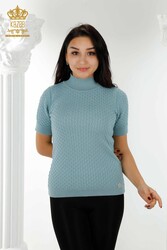 14GG Corespun Produced Knitwear Stand Up Collar Ropa de mujer Fabricante - 30119 | Textiles reales - Thumbnail