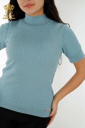 14GG Corespun Produced Knitwear Stand Up Collar Ropa de mujer Fabricante - 30119 | Textiles reales - Thumbnail