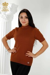 14GG Corespun Produced Knitwear Stand Up Collar Ropa de mujer Fabricante - 30119 | Textiles reales - Thumbnail