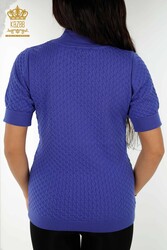 14GG Corespun Produced Knitwear Stand Up Collar Women's Clothing Manufacturer - 30119 | Real Textile - Thumbnail