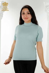 14GG Corespun Produced Knitwear Stand Up Collar Women's Clothing Manufacturer - 30119 | Real Textile - Thumbnail