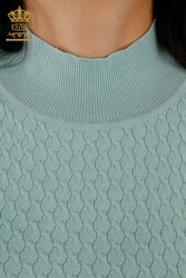 14GG Corespun Produced Knitwear Stand Up Collar Women's Clothing Manufacturer - 30119 | Real Textile - Thumbnail