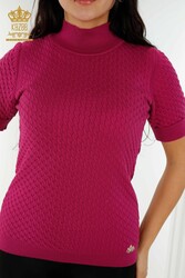 14GG Corespun Produced Knitwear Stand Up Collar Women's Clothing Manufacturer - 30119 | Real Textile - Thumbnail