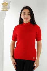 14GG Corespun Produced Knitwear Stand Up Collar Women's Clothing Manufacturer - 30119 | Real Textile - Thumbnail