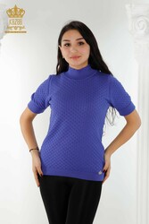 14GG Corespun Maglieria prodotta Colletto rialzato Produttore di abbigliamento femminile - 30119 | Tessuto reale - Thumbnail