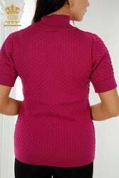14GG Corespun Maglieria prodotta Colletto rialzato Produttore di abbigliamento femminile - 30119 | Tessuto reale - Thumbnail