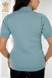 14GG Corespun Произведенный трикотаж Производитель женской одежды с воротником-стойкой - 30119 | Настоящий текстиль - Thumbnail
