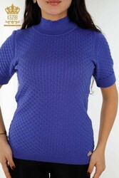 14GG Corespun Произведенный трикотаж Производитель женской одежды с воротником-стойкой - 30119 | Настоящий текстиль - Thumbnail