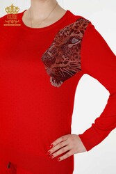 14GG Tuta da tuta in maglia di viscosa Elite prodotta con motivo a tigre Produttore di abbigliamento femminile - 16525 | Tessuto reale - Thumbnail