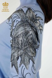 Realizzato in filato d'angora Maglieria - Colletto alla - Produttore di abbigliamento femminile - 16597 | Tessuto reale - Thumbnail