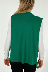 14GG Viscosa Elite prodotta - Cardigan in maglieria ricamato con pietra leopardata - Produttore di abbigliamento da donna - 30311 | Vero tessuto - Thumbnail
