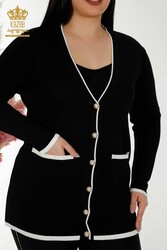 14GG Prodotto in viscosa Elite Cardigan in maglia con bottoni in madreperla Produttore di abbigliamento femminile - 30148 | Tessuto reale - Thumbnail