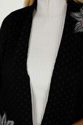 14GG Viscosa Elite prodotta - Cardigan in maglia con ricamo floreale - Produttore di abbigliamento da donna - 30061 | Vero tessuto - Thumbnail
