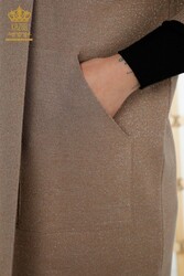 14GG Prodotto in viscosa Elite Maglieria Cardigan Tasca dettagliata Produttore di abbigliamento femminile - 30047 | Tessuto reale - Thumbnail