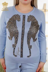 14GG Produced Survêtement - Motif léopard - Pierre brodée - Vêtements pour femmes - 16521 | Vrai textile - Thumbnail