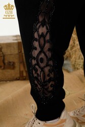 14GG Produced Tracksuit Suit - Tulle Detail - Stone Embroidered - Women's Clothing - 16562 | Real Textile - Thumbnail