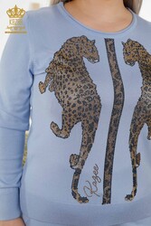 14GG Produced Trainingsanzug Leopardenmuster Stein bestickt Damenbekleidung - 16521 | Echtes Textil - Thumbnail