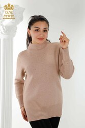 14GG Produced Viscose Elite Knitwear - Crystal Stone Embroidered - Women's Clothing - 16901 | Real Textile - Thumbnail