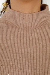 14GG Produced Viscose Elite Knitwear - Crystal Stone Embroidered - Women's Clothing - 16901 | Real Textile - Thumbnail