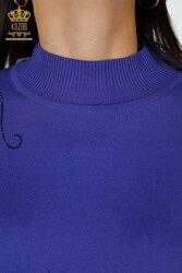 Made of Angora Yarn Knitwear - Stand Collar - Women's Clothing Manufacturer - 16597 | Real Textile - Thumbnail