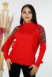 Made of Angora Yarn Knitwear - Stand Collar - Women's Clothing Manufacturer - 16597 | Real Textile - Thumbnail