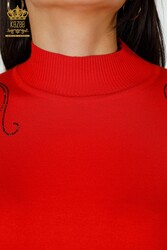 Made of Angora Yarn Knitwear - Stand Collar - Women's Clothing Manufacturer - 16597 | Real Textile - Thumbnail