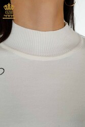 Made of Angora Yarn Knitwear - Stand Collar - Women's Clothing Manufacturer - 16597 | Real Textile - Thumbnail