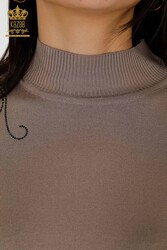 Made of Angora Yarn Knitwear - Stand Collar - Women's Clothing Manufacturer - 16597 | Real Textile - Thumbnail