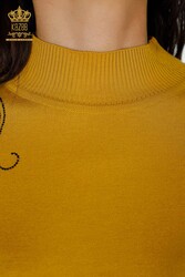 Made of Angora Yarn Knitwear - Stand Collar - Women's Clothing Manufacturer - 16597 | Real Textile - Thumbnail