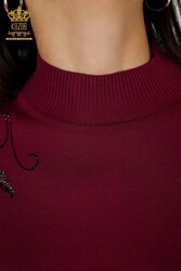 Made of Angora Yarn Knitwear - Stand Collar - Women's Clothing Manufacturer - 16597 | Real Textile - Thumbnail