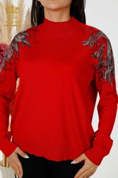 Made of Angora Yarn Knitwear - Stand Collar - Women's Clothing Manufacturer - 16597 | Real Textile - Thumbnail