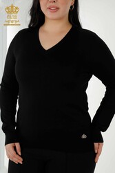 14GG Produced Viscose Elit Knitwear Basic Logo Women's Clothing - 30181 | Real Textile - Thumbnail