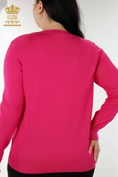 14GG Produced Viscose Elit Knitwear Basic Logo Women's Clothing - 30181 | Real Textile - Thumbnail