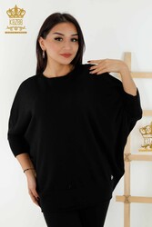 14GG Produced Viscose Elite Knitwear - Basic - With Logo -Women's Clothing - 30241 | Real Textile - Thumbnail