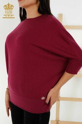 14GG Produced Viscose Elite Knitwear - Basic - With Logo -Women's Clothing - 30241 | Real Textile - Thumbnail