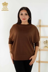 14GG Produced Viscose Elite Knitwear - Basic - With Logo -Women's Clothing - 30241 | Real Textile - Thumbnail