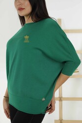 14GG Produced Viscose Elite Knitwear - Basic - With Logo -Women's Clothing - 30241 | Real Textile - Thumbnail