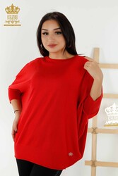 14GG Produced Viscose Elite Knitwear - Basic - With Logo -Women's Clothing - 30241 | Real Textile - Thumbnail