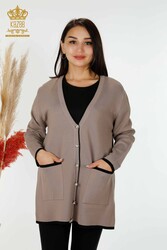 14GG Produced Viscose Elite Knitwear Cardigan With Pearl Button Women's Clothing Manufacturer - 30148 | Real Textile - Thumbnail