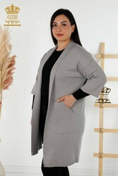 14GG Produced Viscose Elite Knitwear Cardigan Pocket Detailed Women's Clothing Manufacturer - 30047 | Real Textile - Thumbnail