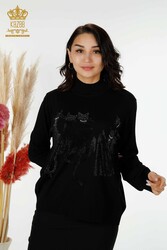 14GG Produced Viscose Elite Knitwear Cat Patterned Women's Clothing Manufacturer - 16969 | Textiles reales - Thumbnail