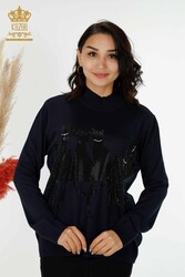 14GG Produced Viscose Elite Knitwear Cat Patterned Women's Clothing Manufacturer - 16969 | Textiles reales - Thumbnail