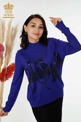 14GG Produced Viscose Elite Knitwear Cat Patterned Women's Clothing Manufacturer - 16969 | Real Textile - Thumbnail