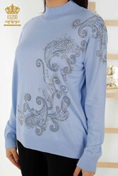 14GG Produced Viscose Elite Knitwear Crystal Stone Embroidered Women's Clothing Manufacturer - 30013 | Real Textile - Thumbnail